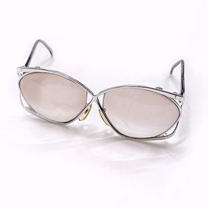 Vintage 70s-80s Oversized Expression Silver Large Butterfly Eyeglass Frames